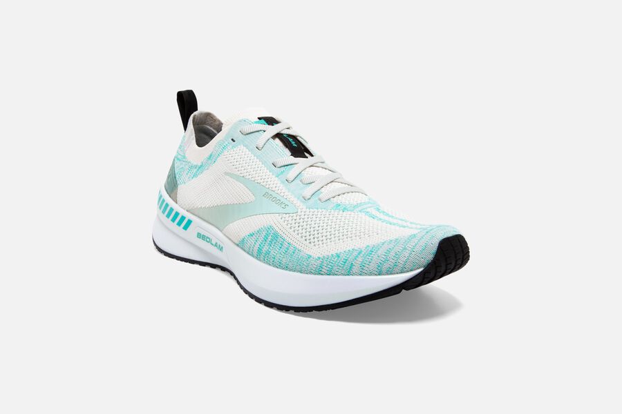 Brooks Running Shoes Womens White/Turquoise - Bedlam 3 Road - 5681-GVYRB